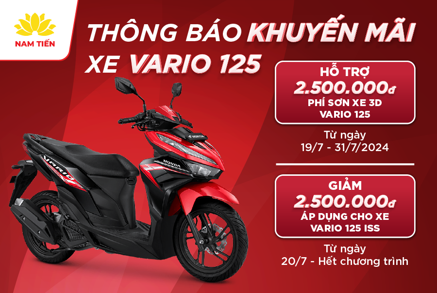 Chương trình khuyến mãi khách hàng mua sơn xe Vario 125 và Chương trình giảm giá Vario 125 ISS