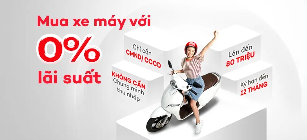 xe máy trả góp lãi suất 0%